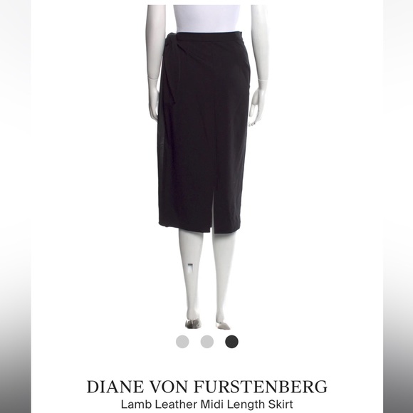 Diane von Furstenberg Lamb Leather Skirt - Picture 1 of 11